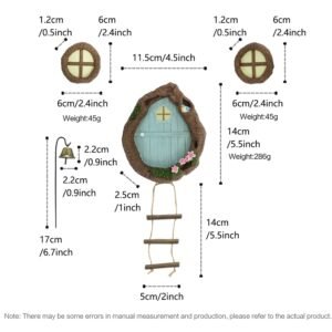 Miniature Fairy Garden Accessories Fairy Door and Windows for Trees